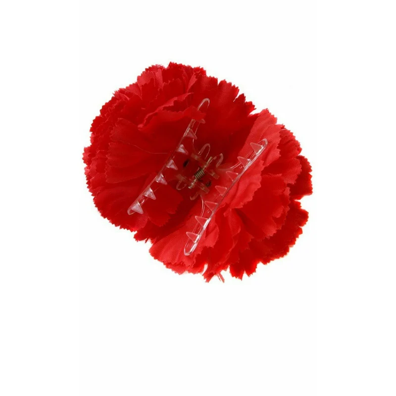 Rote Nelke mit Haarspange