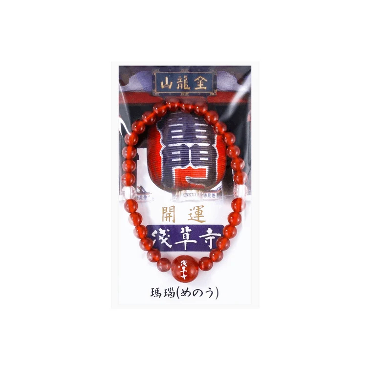 [Self-operated] Japan's Sensoji Temple Imperial Guard Kaminarimon Good Luck Red Agate Bracelet Good Luck Jewelry Bracelet