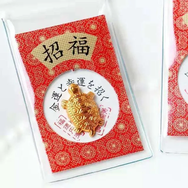 [Self-operated] Japan's Sensoji temple guardian, Japanese money turtle, small golden turtle, guardian turtle, golden fortune and money turtle, portable wallet fortune turtle