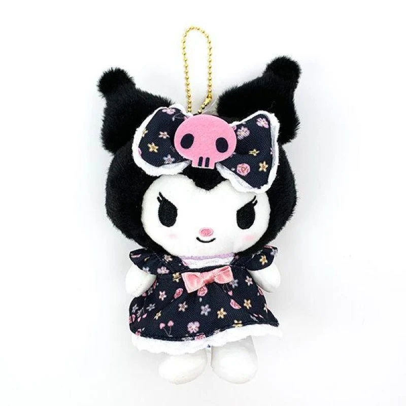 [Self-operated] Japanese Sanrio mascot car bag bag charm keychain Kuromi floral bow style 1 pack
