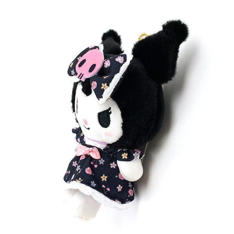 [Self-operated] Japanese Sanrio mascot car bag bag charm keychain Kuromi floral bow style 1 pack