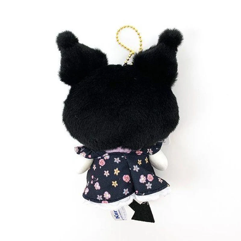 [Self-operated] Japanese Sanrio mascot car bag bag charm keychain Kuromi floral bow style 1 pack