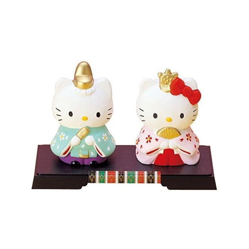 [Self-operated] Japanese Sanrio Seto Ware Kitty Cat Japanese style cute pottery ornaments 2-piece gift ornaments set