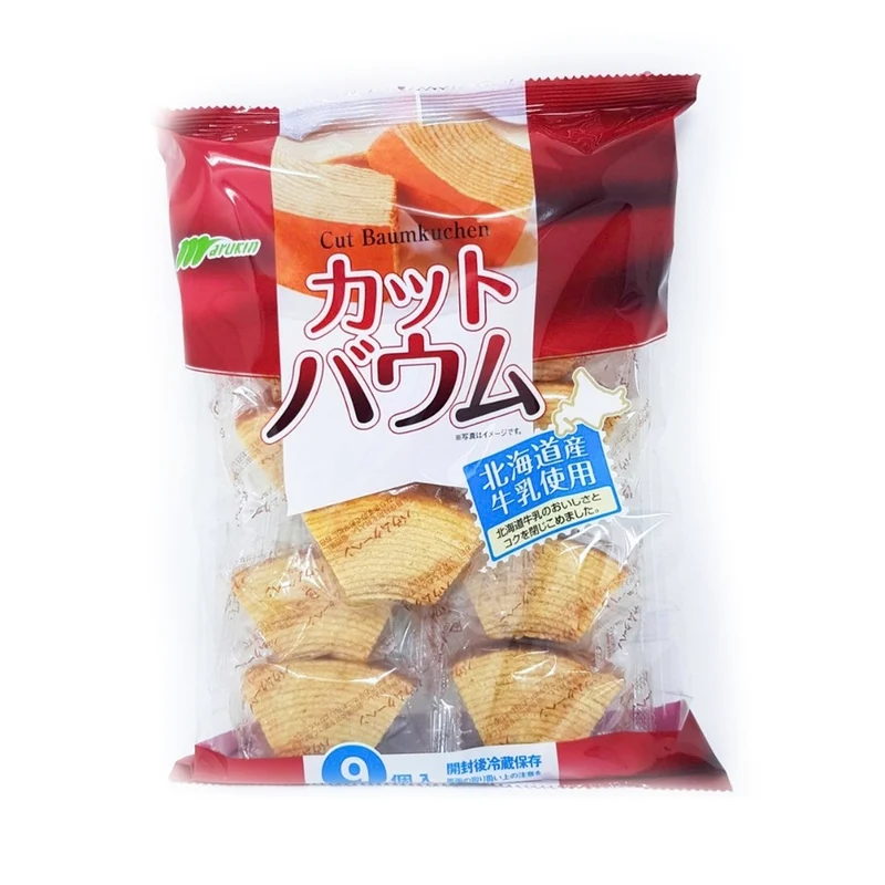 [Self-operated] Japanese MARUKIN thick-cut Hokkaido milk cake original flavor 9 pieces of Baumkuchen individually wrapped snack afternoon tea