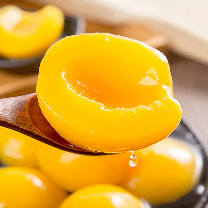 [Self-operated] China LEASUN Linjiapu Newly packaged canned yellow peaches in sugar water 425g pure sugar split large yellow peaches