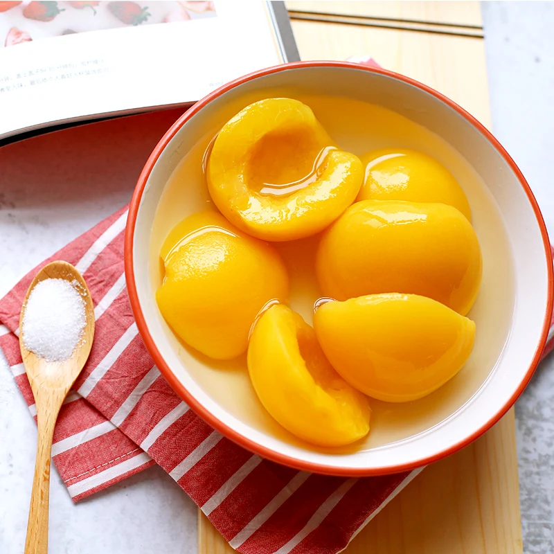 [Self-operated] China LEASUN Linjiapu Newly packaged canned yellow peaches in sugar water 425g pure sugar split large yellow peaches