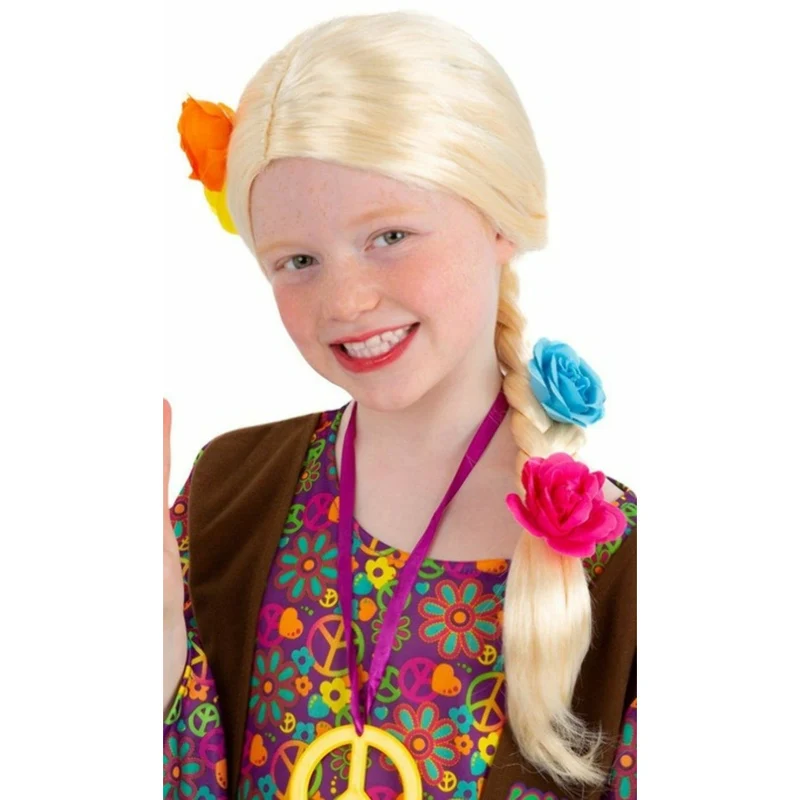 Hippie Zopf-Perücke für Kinder