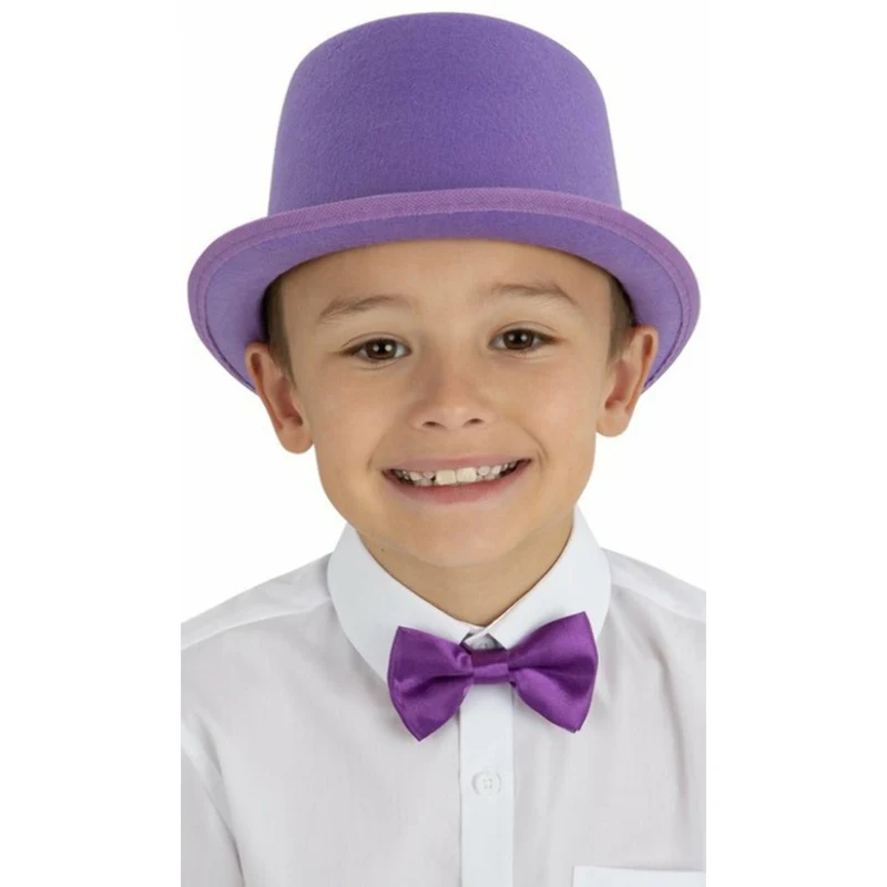Hut Zylinder Deluxe lila für Kinder