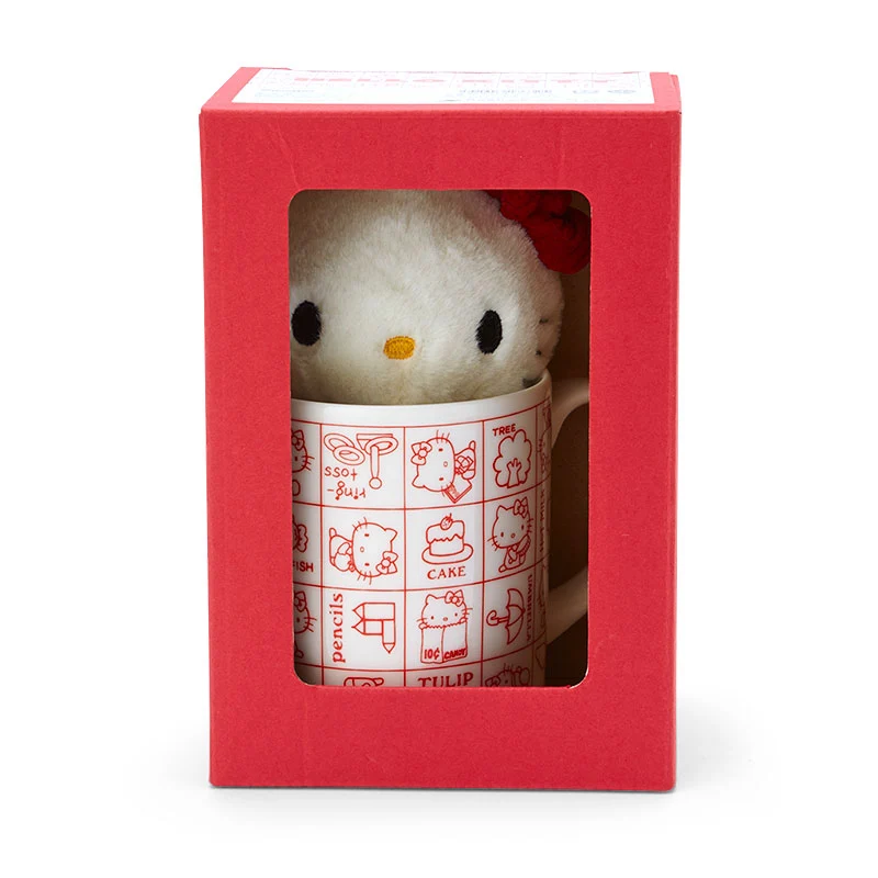 [Self-operated] Japanese Sanrio Hello Kitty plush doll keychain & ceramic mug set