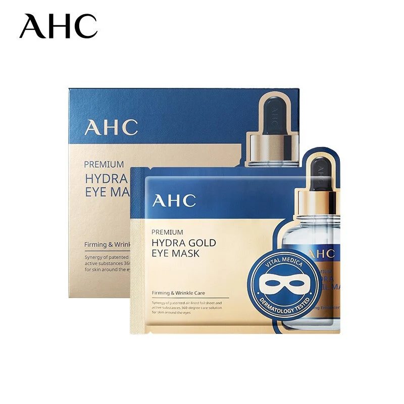 [Self-operated] Korean AHC Hyaluronic Acid Gold Eye Mask 5 pieces, hydrating, brightening skin tone, anti-wrinkle and reducing dark circles