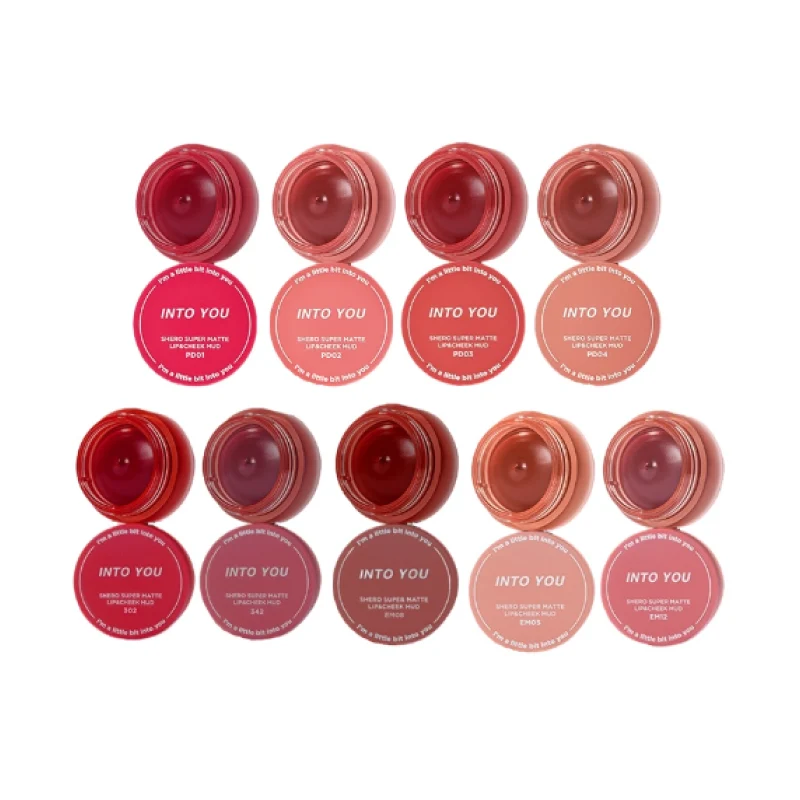 [Self-operated] INTOYOU Heart and You heroine matte lip and cheek dual-use canned lip mud EM08 terracotta color matte velvet matte lip glaze lipstick
