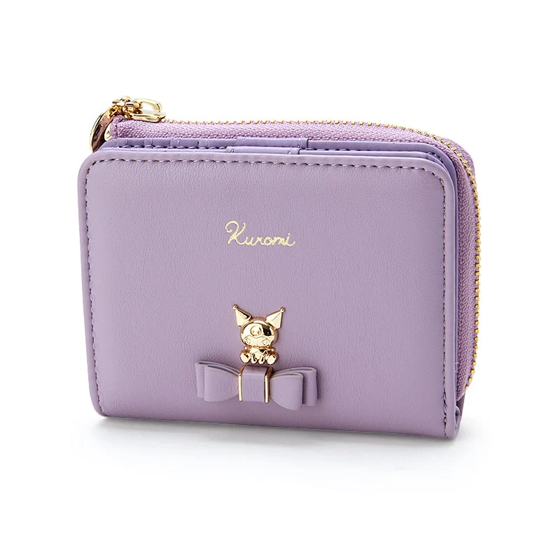 [Self-operated] Japanese Sanrio cute short card holder wallet Kuromi bow style