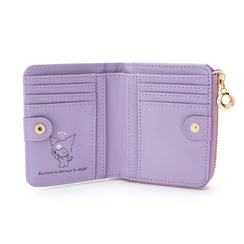 [Self-operated] Japanese Sanrio cute short card holder wallet Kuromi bow style
