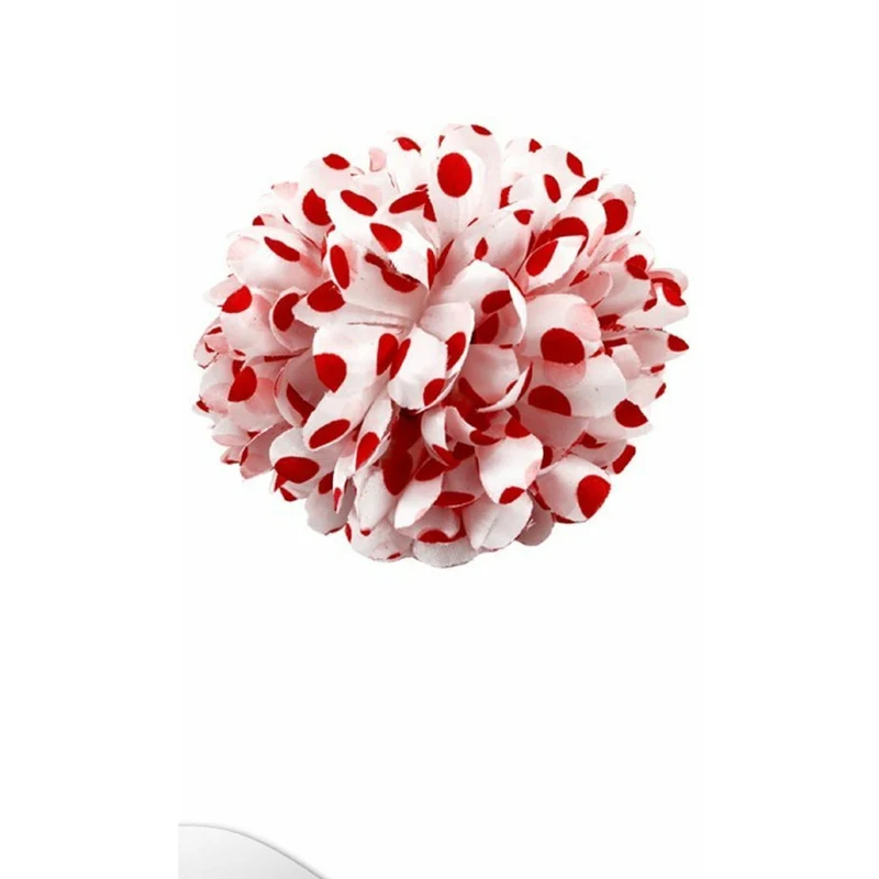Flamenco Haarblume in Weiß mit roten Punkten