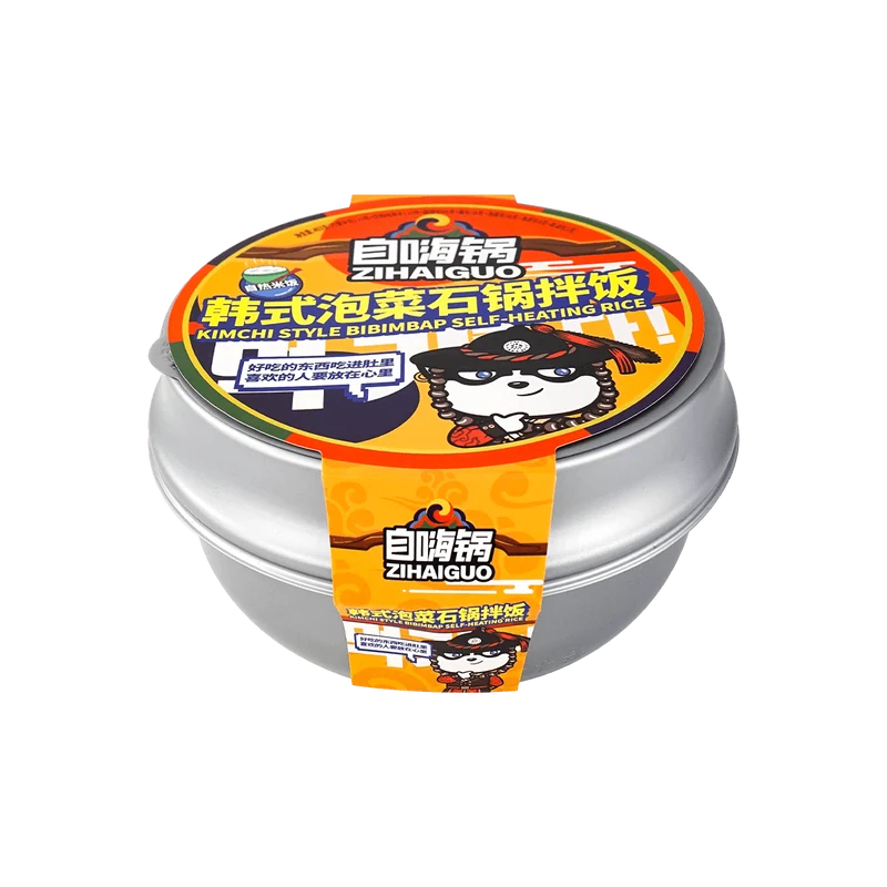 [Self-operated] Chinese Zihai Hot Pot Korean Kimchi Bibimbap 403g Internet celebrity midnight snack quick and convenient self-heating rice