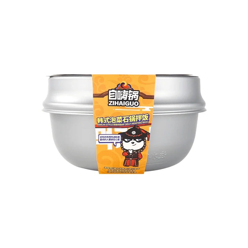 [Self-operated] Chinese Zihai Hot Pot Korean Kimchi Bibimbap 403g Internet celebrity midnight snack quick and convenient self-heating rice