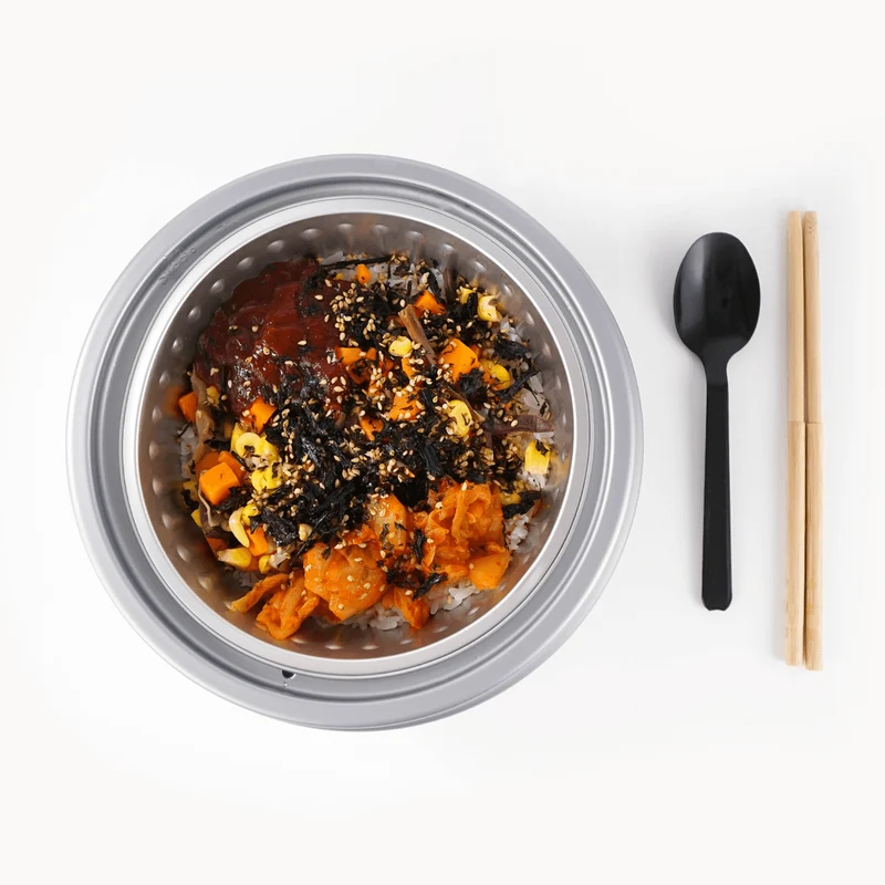 [Self-operated] Chinese Zihai Hot Pot Korean Kimchi Bibimbap 403g Internet celebrity midnight snack quick and convenient self-heating rice