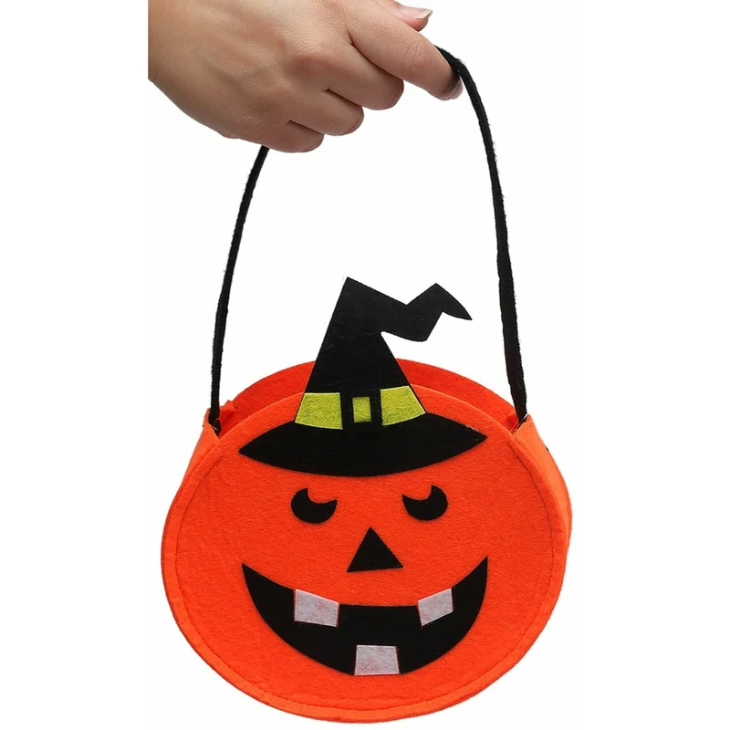Lächelnde Kürbis-Süßigkeiten-Tasche