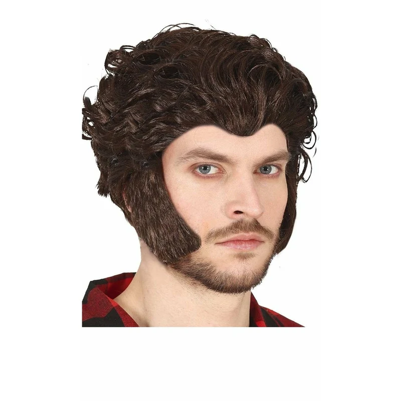 Braune Werwolf-Perücke.