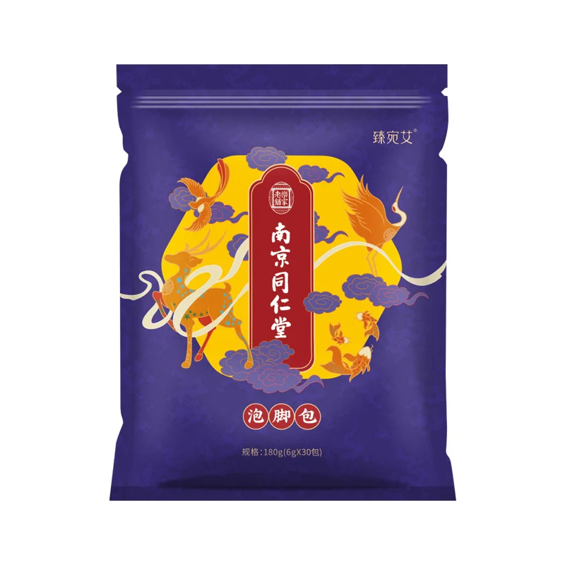 [Self-operated] Tongrentang, Nanjing, China, Zhenwan Mugwort Foot Bath Bag, Foot Soaking Bag, 6g*30 Pack