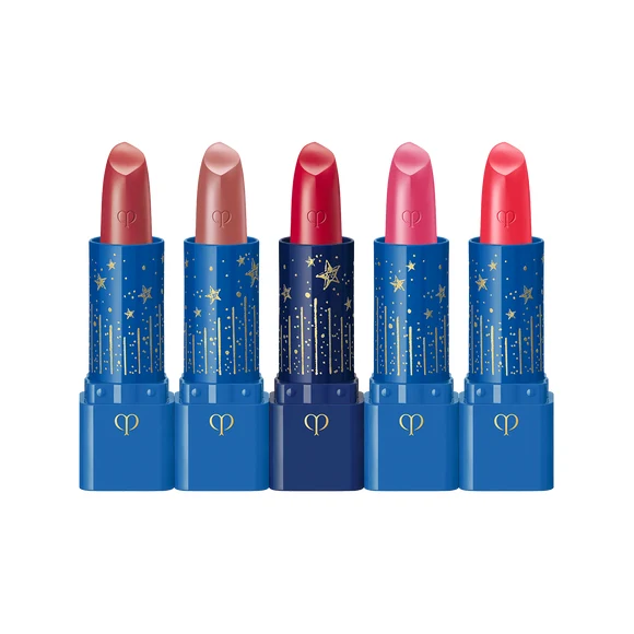 [Self-operated] Japan's CLE DE PEAU BEAUTE CPB Christmas Limited Edition Magnificent Lipstick Limited Set 2g × 5 pieces (#5 Camellia + #11 Triumph Brown + Matte #103 Legend Rouge + Matte #115 Pink Honeysuckle + Matte #116 Uncompromising Coral) Shining Star Dome Limited Edition