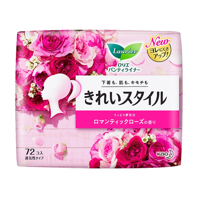 [Self-operated] Japanese KAO Kao Laurier Leerya beautiful and comfortable ultra-thin breathable pads 72 pieces * 1 pack 14cm rose fragrance