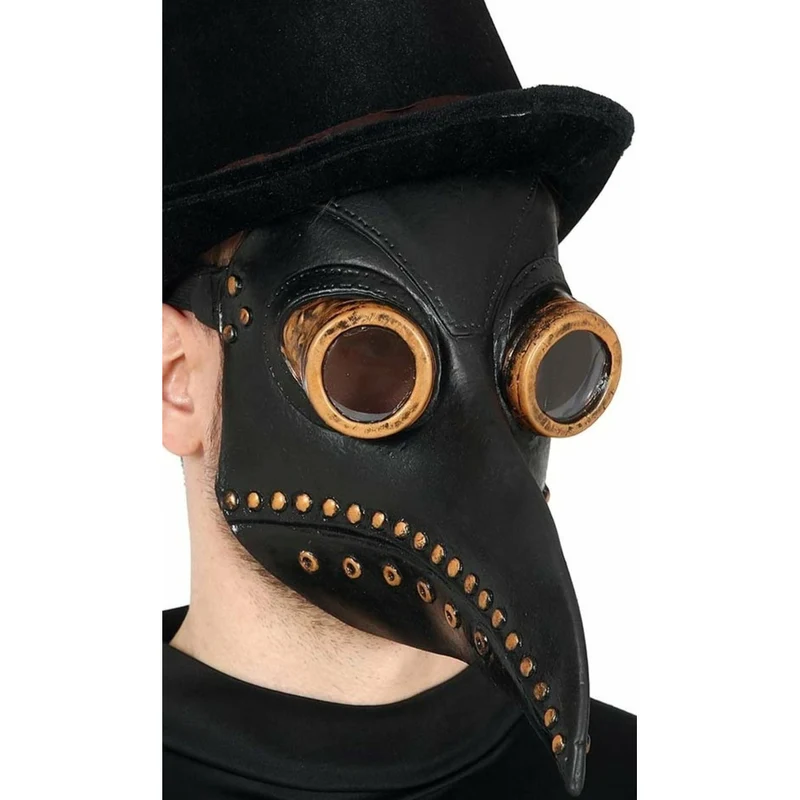 Schwarze Pestdoktor-Latexmaske