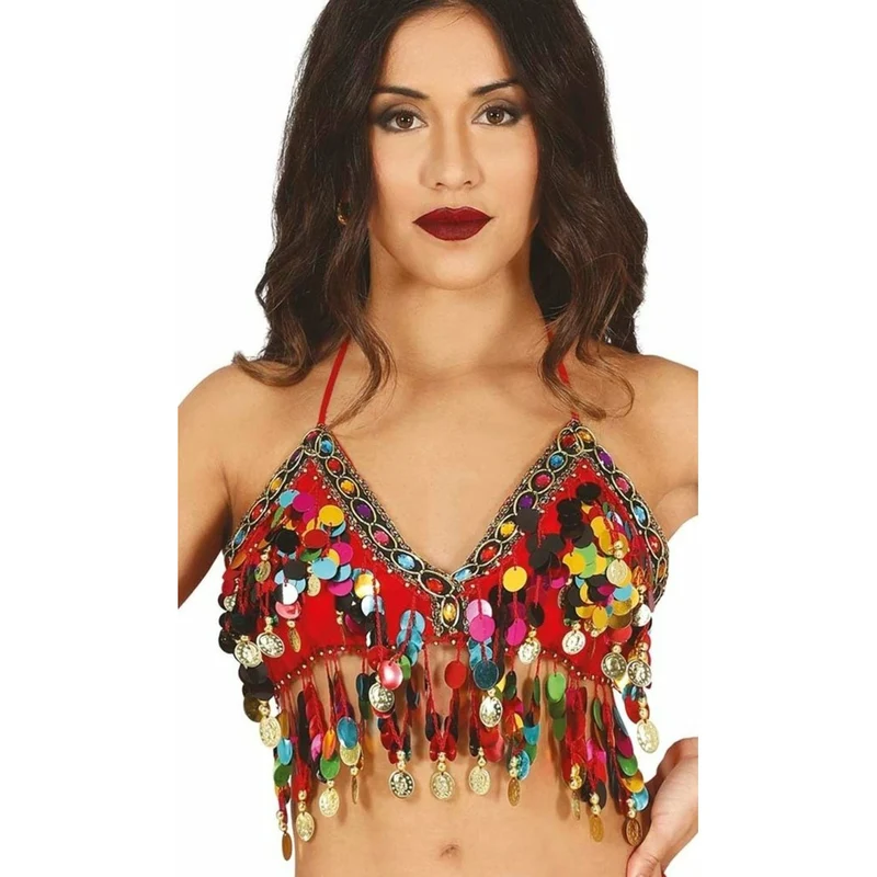 Rotes Bauchtanz Top