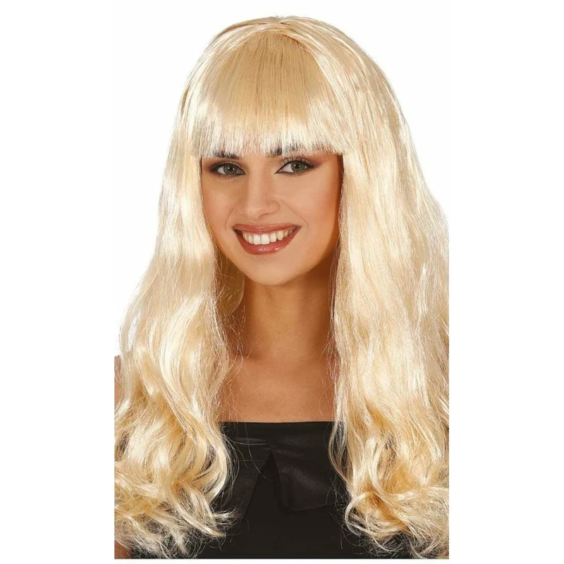 Lange Perücke mit Pony blond