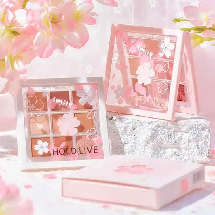 [Self-operated] China HOLD LIVE Falling Cherry Blossom Eyeshadow Palette #404 Window Candy 11.7g Modify the contours of the eyes, easy to color, naturally brighten the skin tone