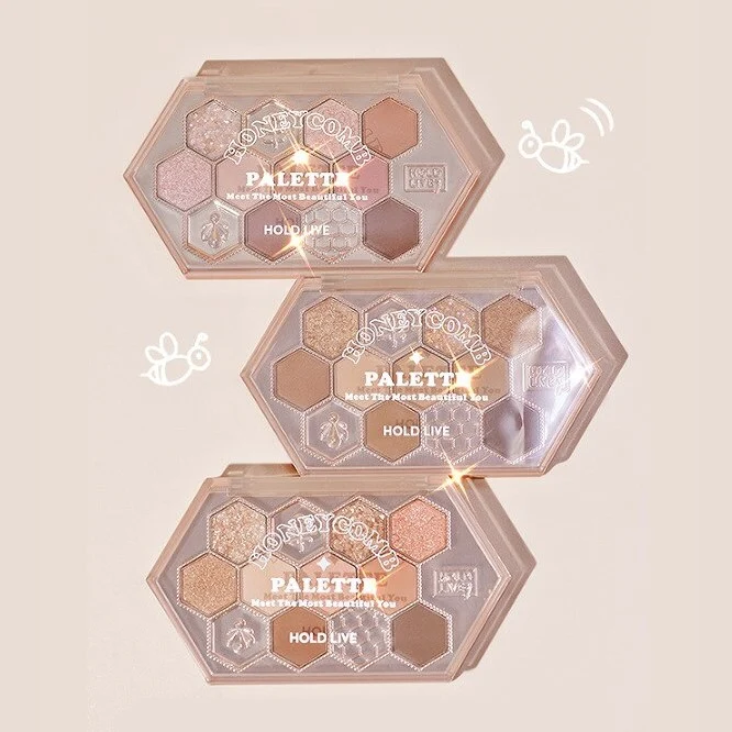 [Self-operated] China HOLD LIVE Honeycomb Diamond Eyeshadow Palette #602 Honey Tea Milk Coffee 10.8g Modify the contours of the eyes, easy to color, naturally brighten the skin tone