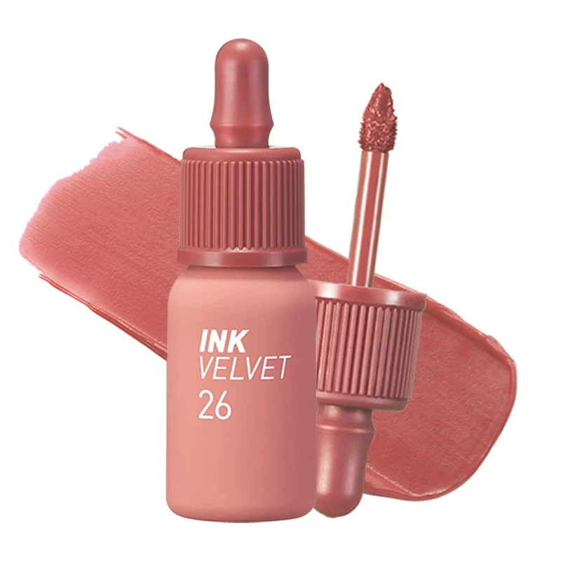 [Self-operated] Korean CLUB CLIO PERIPERA Velvet Ink Lip Glaze 4g Long-lasting Color #26 Well Made Nude