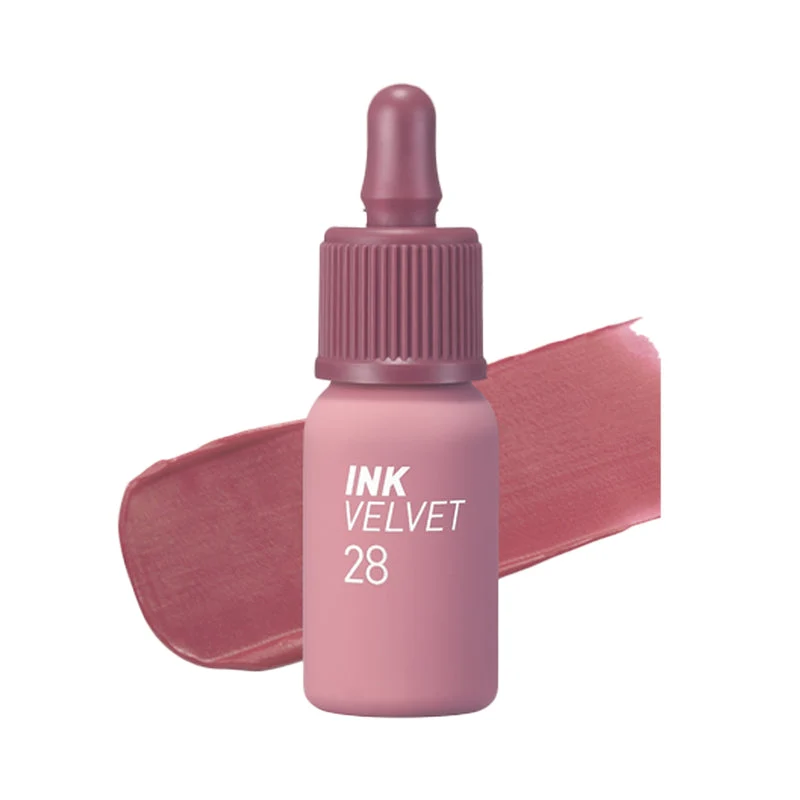 [Self-operated] Korean CLUB CLIO PERIPERA Velvet Ink Lip Glaze 4g Long-lasting Color #28 Mauveful Nude