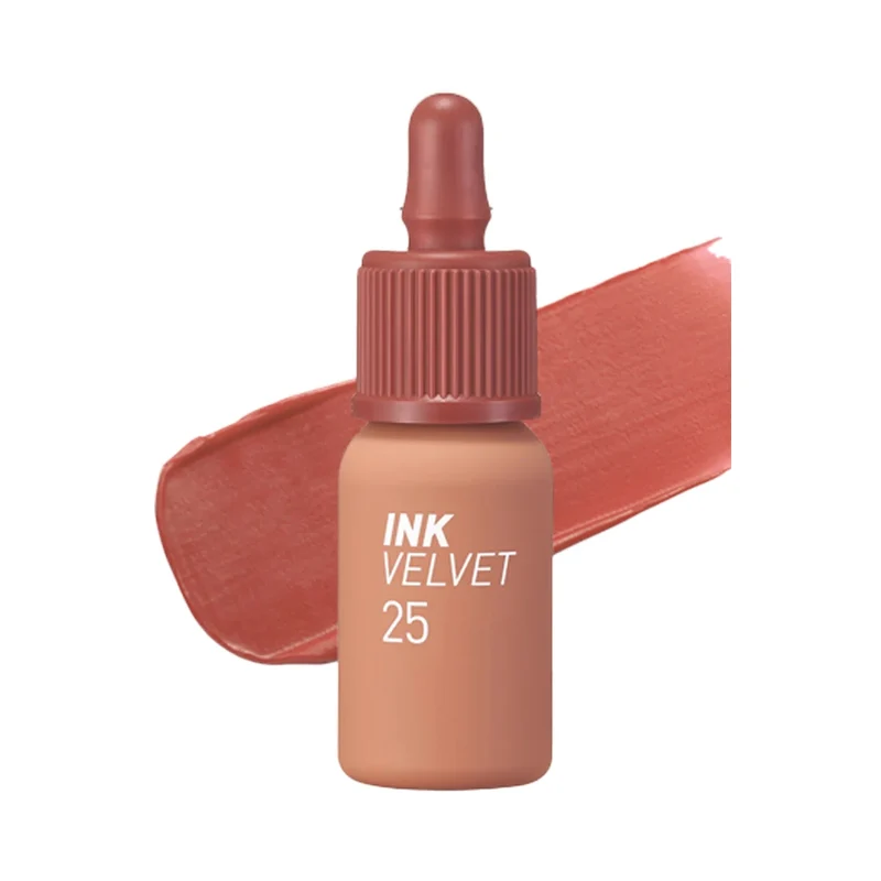 [Self-operated] Korean CLUB CLIO PERIPERA Velvet Ink Lip Glaze 4g Long-lasting Color #25 Cinnamon Nude Cinnamon Milk Tea