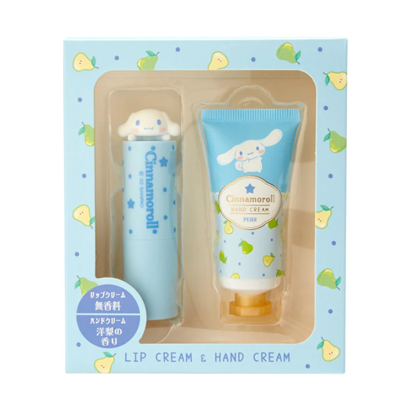[Self-operated] Japanese Sanrio lip balm + hand cream set box Jade Cinnamon Dog Western Pear Fragrance Portable and Practical Set Box