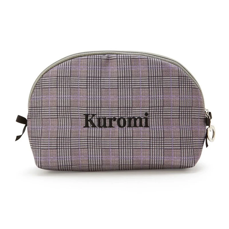[Self-operated] Japanese Sanrio semi-circle cosmetic bag Kuromi exquisite small portable cosmetic bag