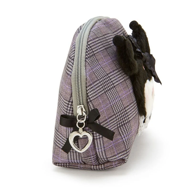[Self-operated] Japanese Sanrio semi-circle cosmetic bag Kuromi exquisite small portable cosmetic bag