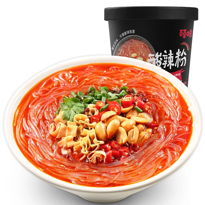 [Self-operated] Chinese BE&CHEERY Baicao Flavor Hot and Sour Noodles 120g Vermicelli Rice Noodles Instant Noodles Internet Celebrities Ready-to-Eat Lazy Fast Food