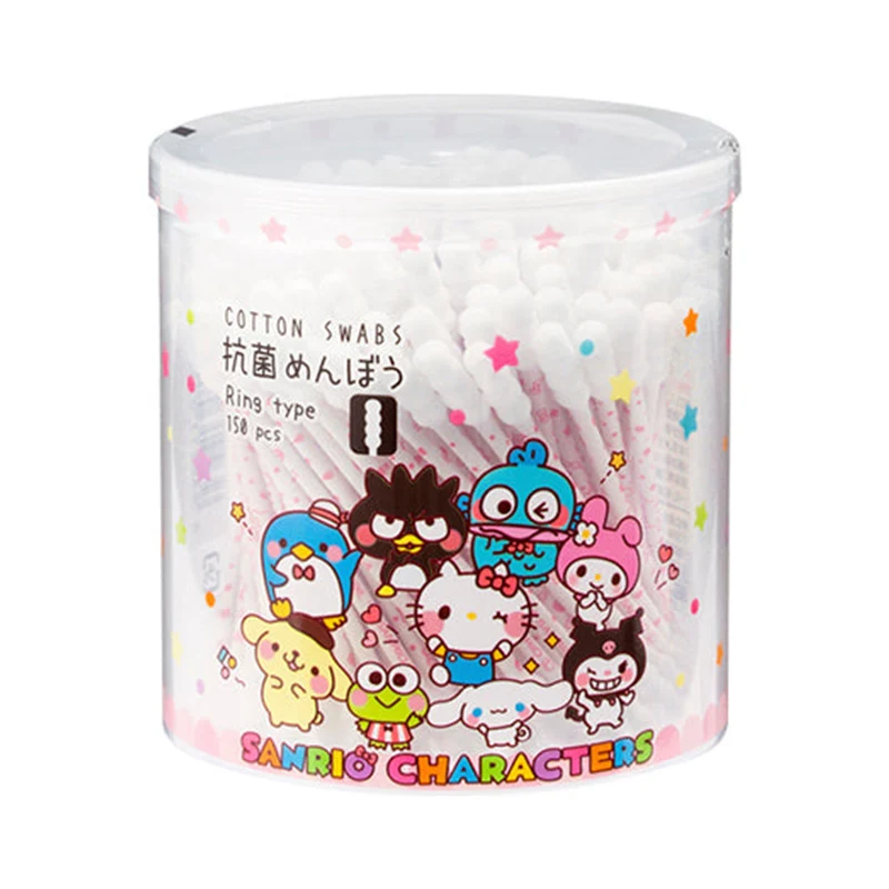 [Self-operated] Japanese Sanyo family spiral double-headed antibacterial cotton swabs 150 cotton swabs disposable multi-functional makeup ear-picking small cotton swabs