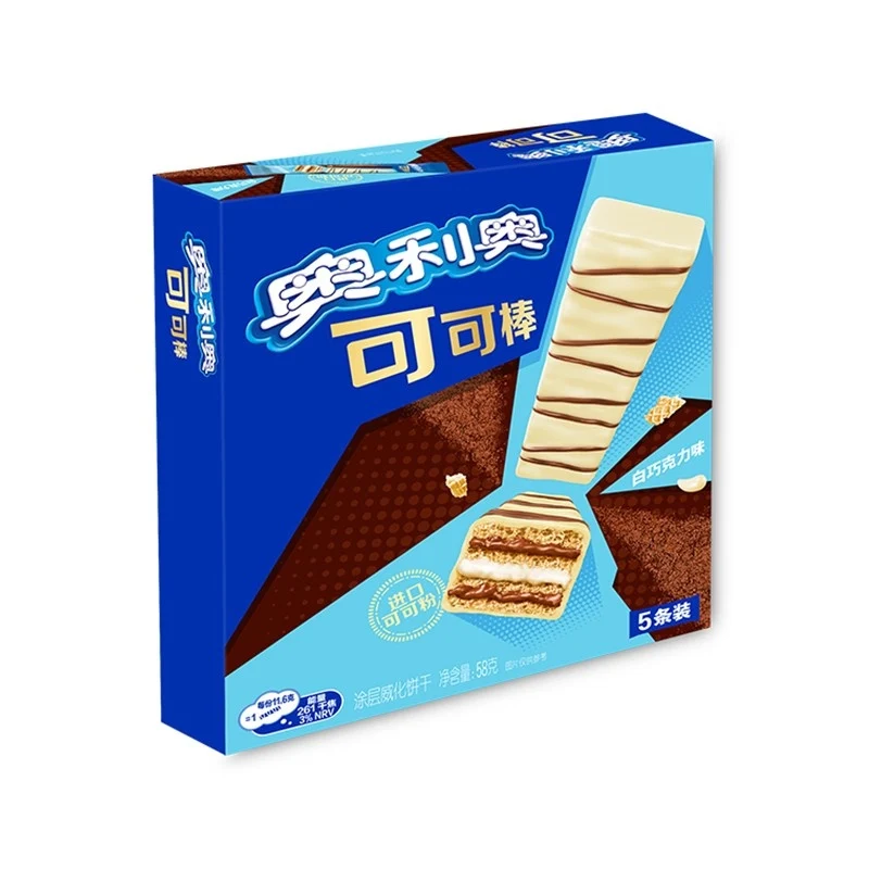 [Self-operated] Chinese Oreo Cocoa Bar Wafer White Chocolate Flavor 58g Wafer Sandwich Cookies Snacks