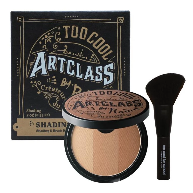 [Self-operated] South Korea TOO COOL FOR SCHOOL Tu Cool Art Class Three Color Contouring Powder Shadow Palette #01 CLASSIC Classic Coffee Brown 9.5g Silhouette Nose Shadow Shadow with Brush