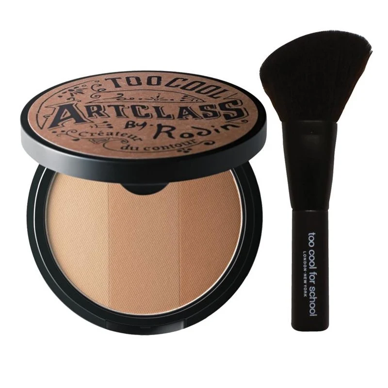 [Self-operated] South Korea TOO COOL FOR SCHOOL Tu Cool Art Class Three Color Contouring Powder Shadow Palette #01 CLASSIC Classic Coffee Brown 9.5g Silhouette Nose Shadow Shadow with Brush