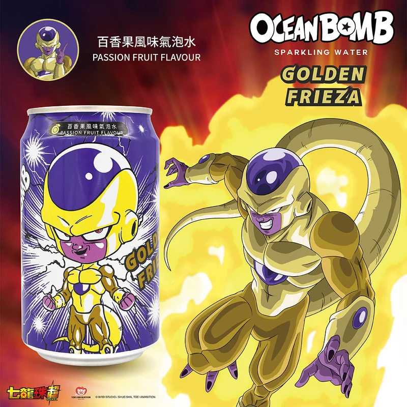 [Self-operated] China Taiwan OCEAN BOMB DRAGON BALL Dragon Ball co-branded fruity sparkling water Passion Fruit Flavor 330ml