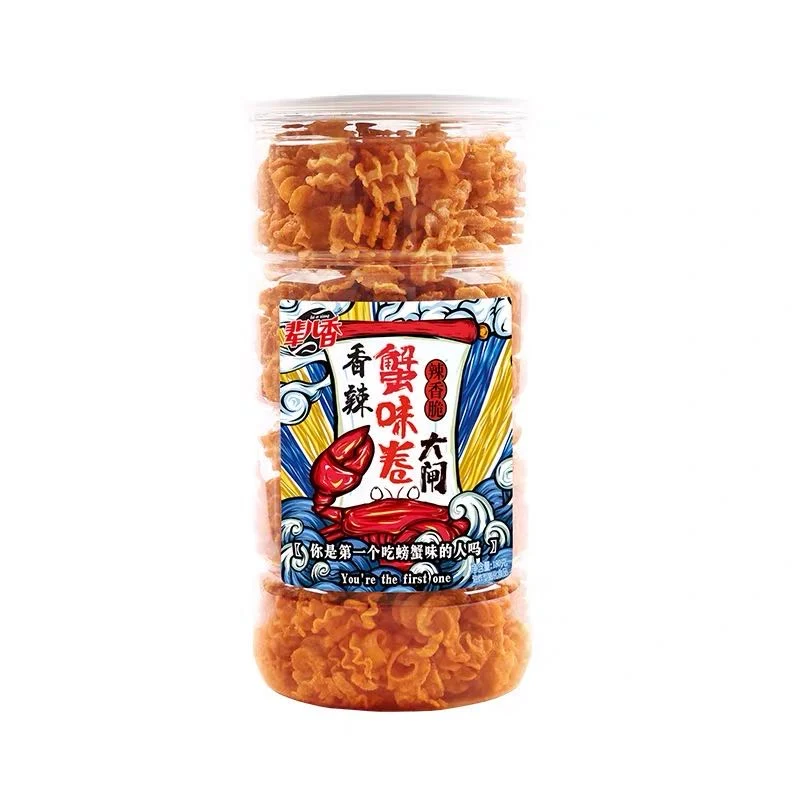 [Self-operated] China Generation Spicy Crispy Bucket Crab Flavor Roll 180g Spicy Flavor Crispy Crispy Crispy Rice Pizza Roll Pizza Roll Nostalgic Casual Snacks
