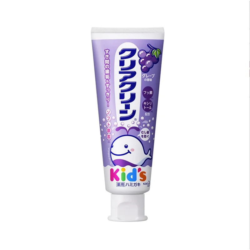 [Self-operated] Japanese KAO Kao Children's Toothpaste Grape Flavor 70g High fluorine content xylitol anti-moth protection permanent teeth deciduous teeth baby fruit flavor low foam easy to clean