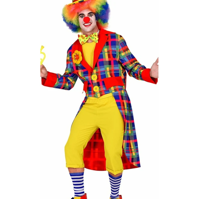 Mehrfarbiger Clown-Frack für Herren