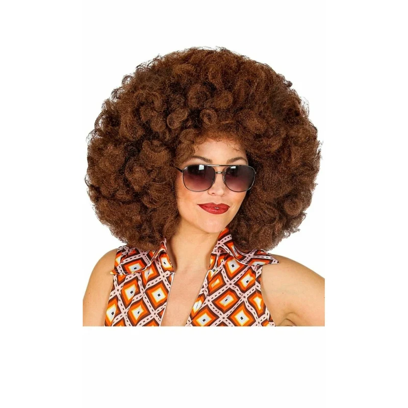 Braune Afro-Perücke Plus
