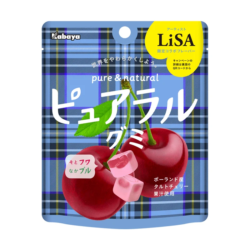 [Self-operated] Japanese KABAYA new packaging limited edition cherry flavor 58g Japanese domestic fruit juice sandwich gummies