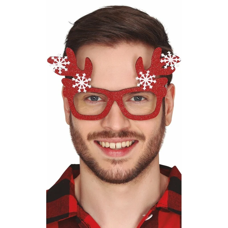 Rote Rentierbrille
