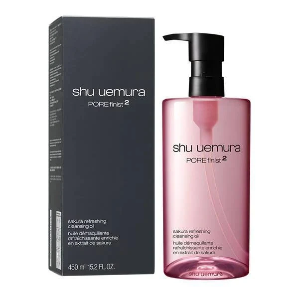 [Self-operated] Japanese Shu uemura Shu Uemura Sakura Oil Control Cleansing Oil PORE finist2 450ml Deep Cleansing Pores Gentle Soothing Oil Control Cleansing Oil